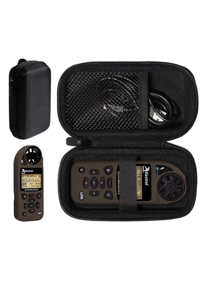 GETGEAR Weather Meter Case for Kestrel Weather Meter compatible with Kestrel Elite, 5700/ 5700X, 5200, 5100, 5500, 2700, 3500, 3000, 3550, 2500, 1000 (Black with black zip)  - Image 1