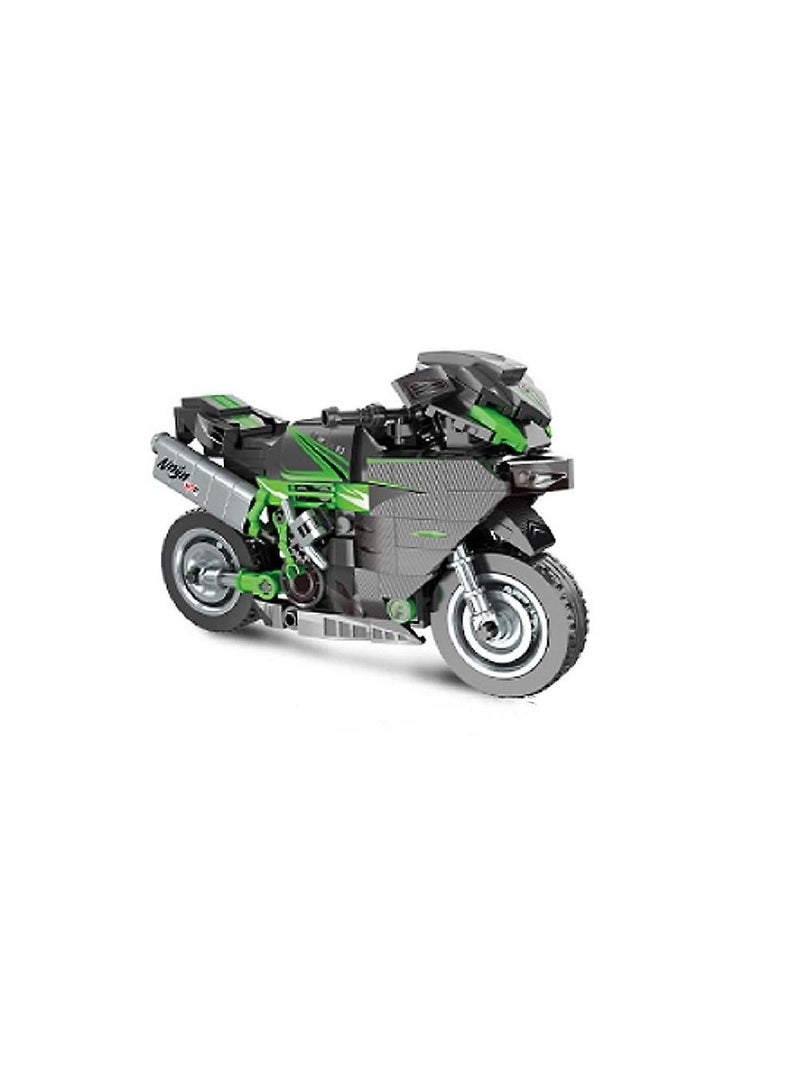 Small Particle Building Block Box Boy Black Motorcycle Model Children's Educational Toy  - Image 1