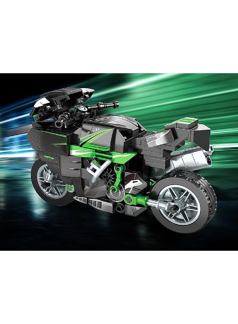 Small Particle Building Block Box Boy Black Motorcycle Model Children's Educational Toy  - Image 2