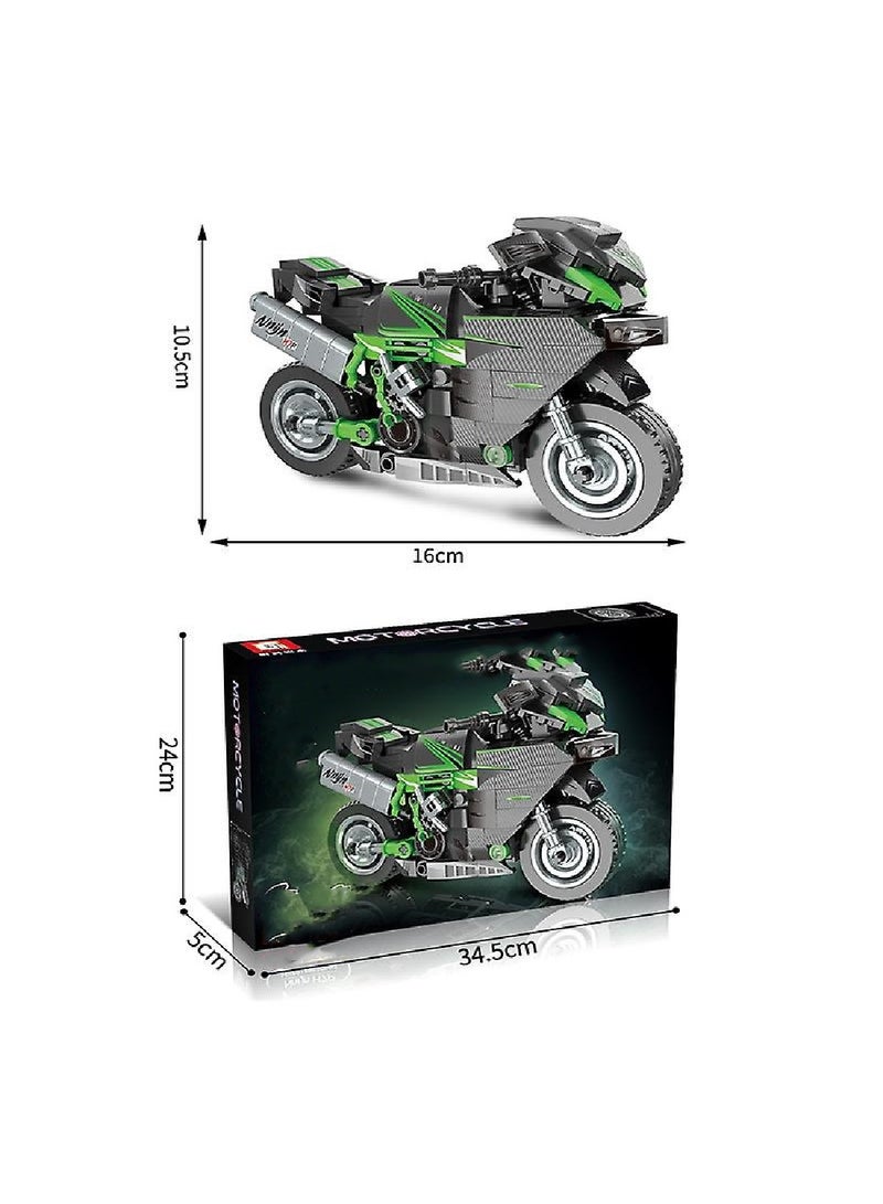 Small Particle Building Block Box Boy Black Motorcycle Model Children's Educational Toy  - Image 3