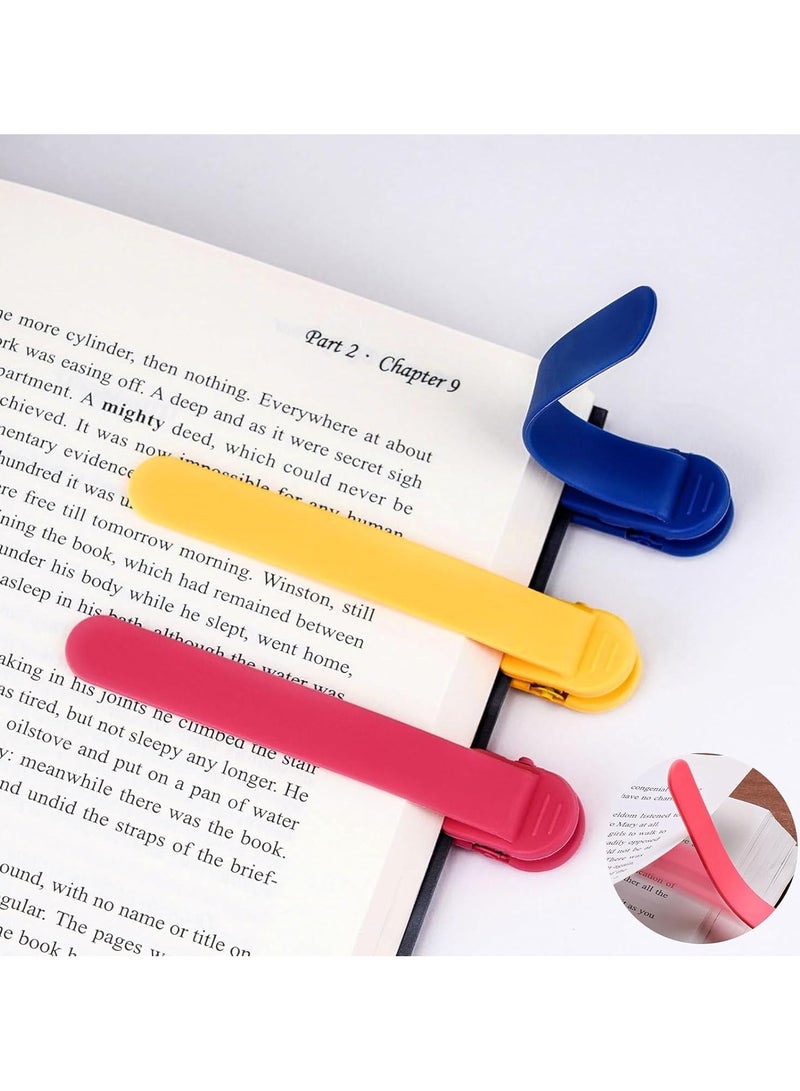 3-Pack Non-Slip Silicone Bookmarks, Auto-Adjust Page Holder Easy Grip Design, Flexible Bookmark for All Book Sizes Ideal Gift for Students Book Lovers - Image 1
