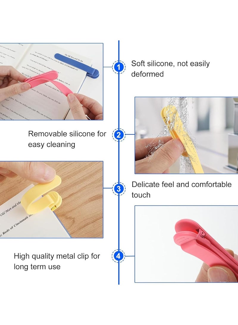 3-Pack Non-Slip Silicone Bookmarks, Auto-Adjust Page Holder Easy Grip Design, Flexible Bookmark for All Book Sizes Ideal Gift for Students Book Lovers - Image 2