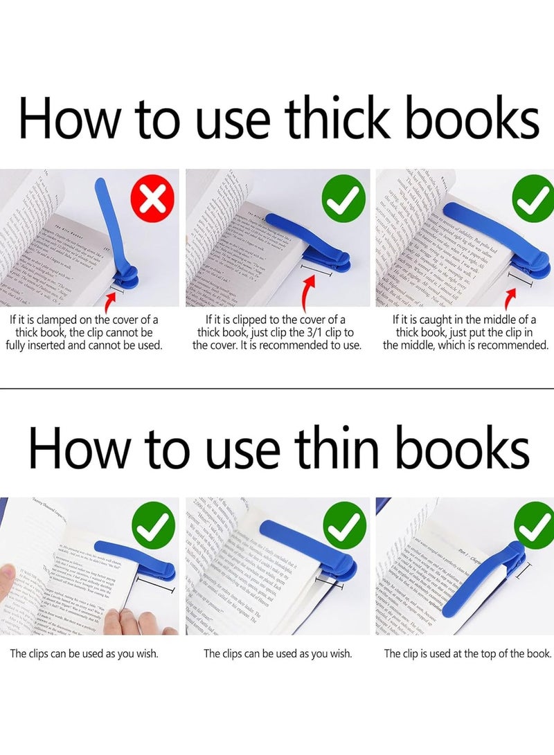 3-Pack Non-Slip Silicone Bookmarks, Auto-Adjust Page Holder Easy Grip Design, Flexible Bookmark for All Book Sizes Ideal Gift for Students Book Lovers - Image 3