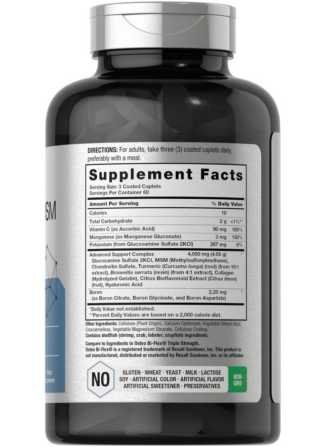 Horbaach Horbäach Glucosamine Chondroitin with Turmeric & MSM | 4050 mg | 180 Caplets | Triple Strength Formula | Non-GMO, Gluten Free  - Image 2