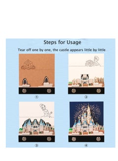 Excefore 3D Memo Pad Art Sticky Notes, Fantasy Castle Office Note Paper, 3D Paper Card Craft Character Silhouette Desk Note Paper, Non-Sticky Cubes Note Cards Stickers Post Notes for Office or Home  - Image 5