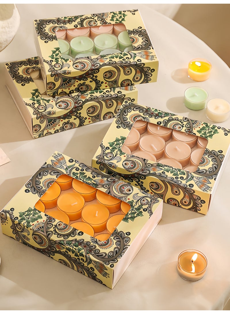 24 Pcs Colored Romantic Scented Tealight Candles Gift Set, Three Fragrances Ambience Decor, Creative Shaped Aromatherapy Candles Scented candles - Image 5