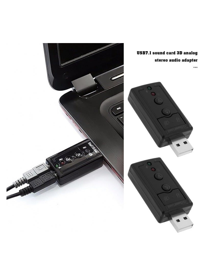 LEDIN Virtual 7.1 USB Stereo Audio Adapter External Sound Card Sound card stereo USB 2.0(2 Piece)  - Image 4