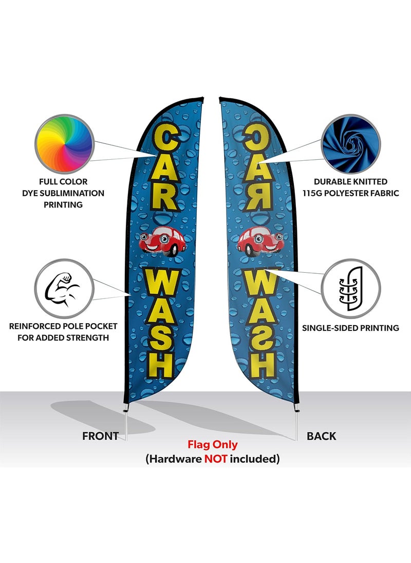 LookOurWay LookOurWay Feather Flag Banner  12 Feet Tall Advertising Flags for Outdoor Business and Events Promotion  Swooper Flag Only  Car Wash Flags  Car Wash Water Drops 10M1200109  - Image 2