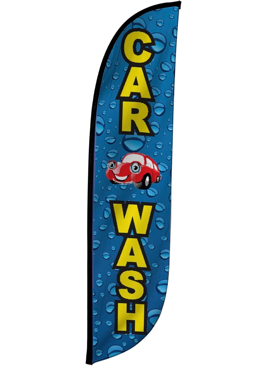 LookOurWay LookOurWay Feather Flag Banner  12 Feet Tall Advertising Flags for Outdoor Business and Events Promotion  Swooper Flag Only  Car Wash Flags  Car Wash Water Drops 10M1200109  - Image 1