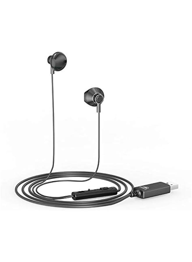 OKCSC U200 USB Headset with Mic for Computer,Noise Cancelling with Audio Controls for Laptop,Wired Cable 79Inch  Lightweight for PC,Home or Office Live,Call Center,Skype,VIOP,Online Meeting Black - Image 1