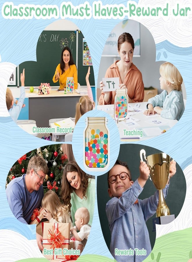 Herda [Upgrade]Herda Magnetic Reward Jars for Kids with 54Pcs Smiley Tokens & 420 Holographic Star Stickers for Kids,Behavior Chart for Classroom,Reward Chart for Kids,Potty Training Chore Reward System - Image 5