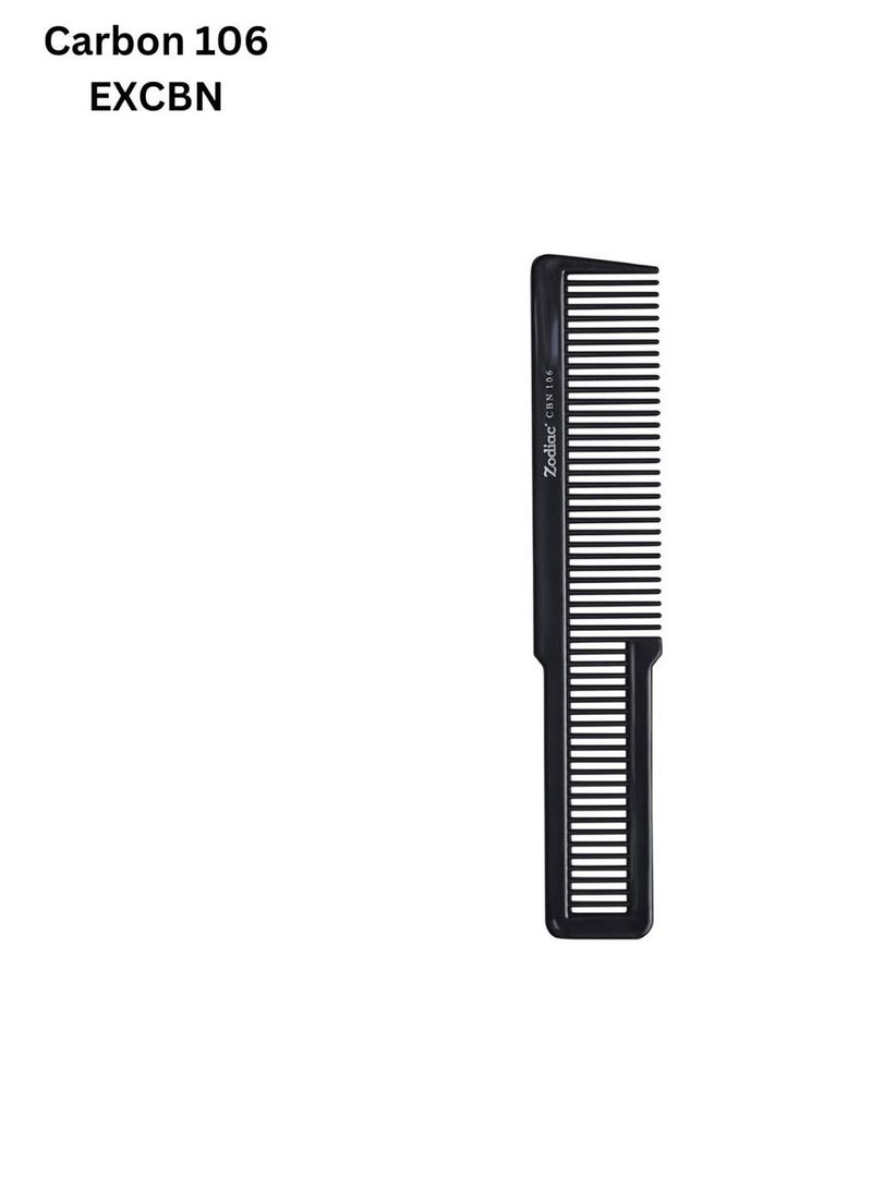 Zodiac Carbon 106 Professional Hair Comb – Unisex, Anti-Static, Lightweight, Durable Comb for Salon & Home Use