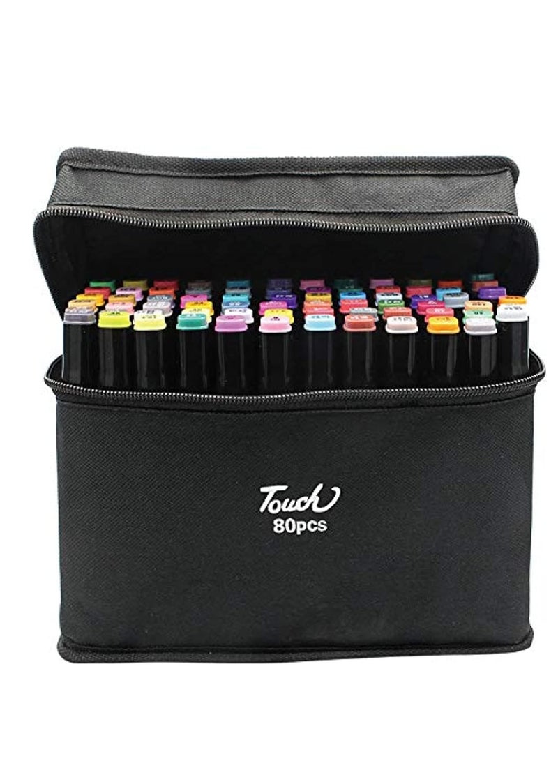 80-Piece Graphic Marker Pen Multicolour BY TOYS-EGYPT