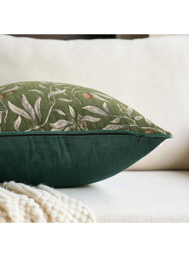Alerfa Green Floral Throw Pillow Cover 12 x 20 Inch Rectange Luxury Decorative Lumbar Pillow Cover for Couch Living Room Bedroom - Image 2