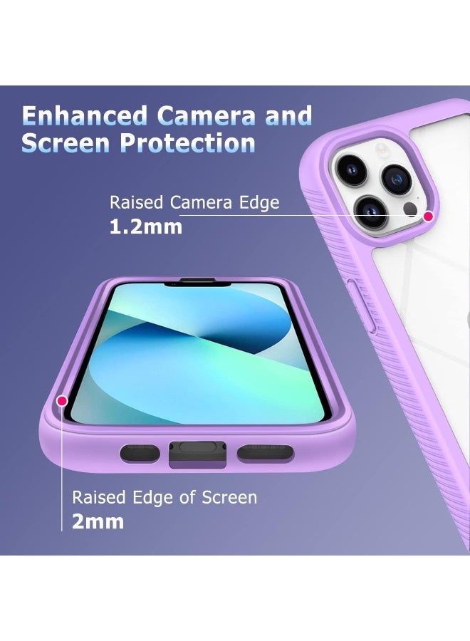ECVV Case for iPhone 14 Pro 6.1 Inch Full-Body Protection Shell Shockproof Phone Case Screen Camera Lens Protective Anti-Fingerprint Anti-Scratch Phone Case for Apple iPhone 14 Pro 6.1â€˜â€™-Purple - Image 4