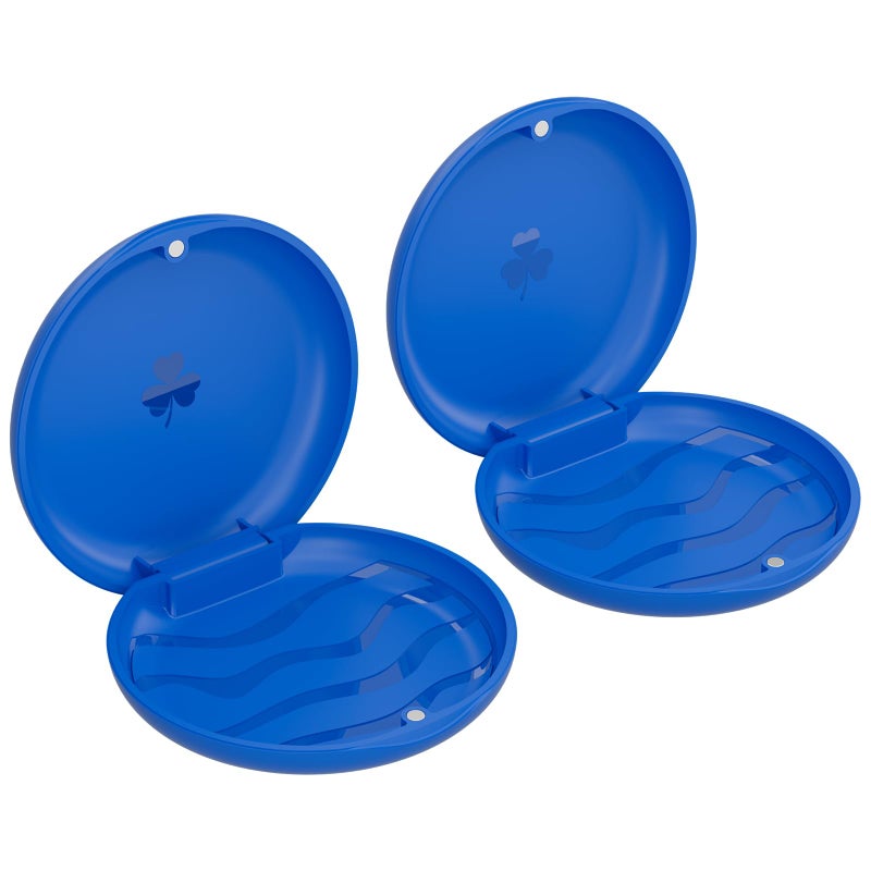 ZIZNBA ZIZNBA 2 Pack Retainer CasesSolid Orthodontic Retainer Cases Blue