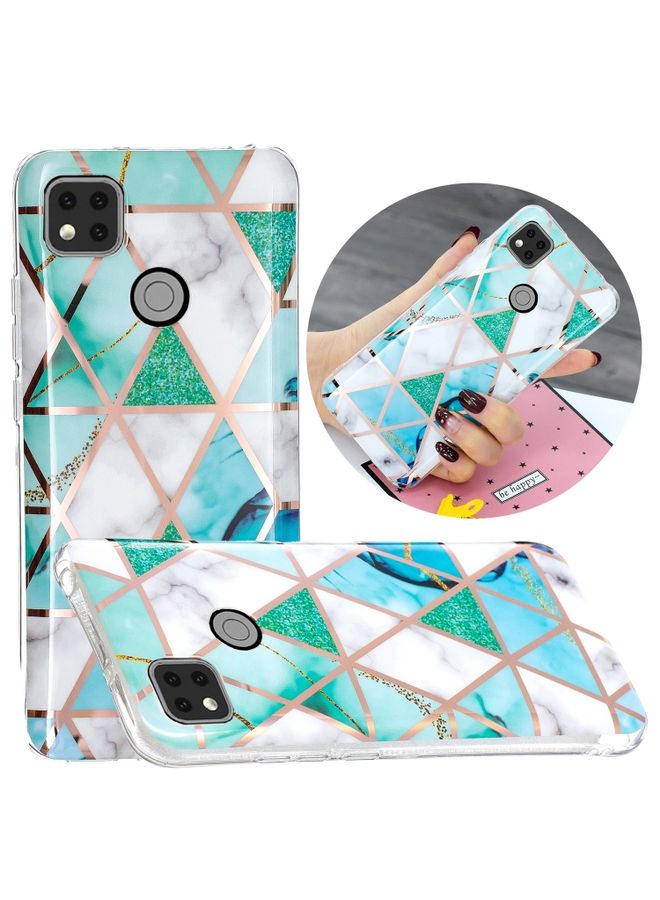 Case Cover For Xiaomi Redmi 9C Electroplating TPU Phone Protective Case Green and White