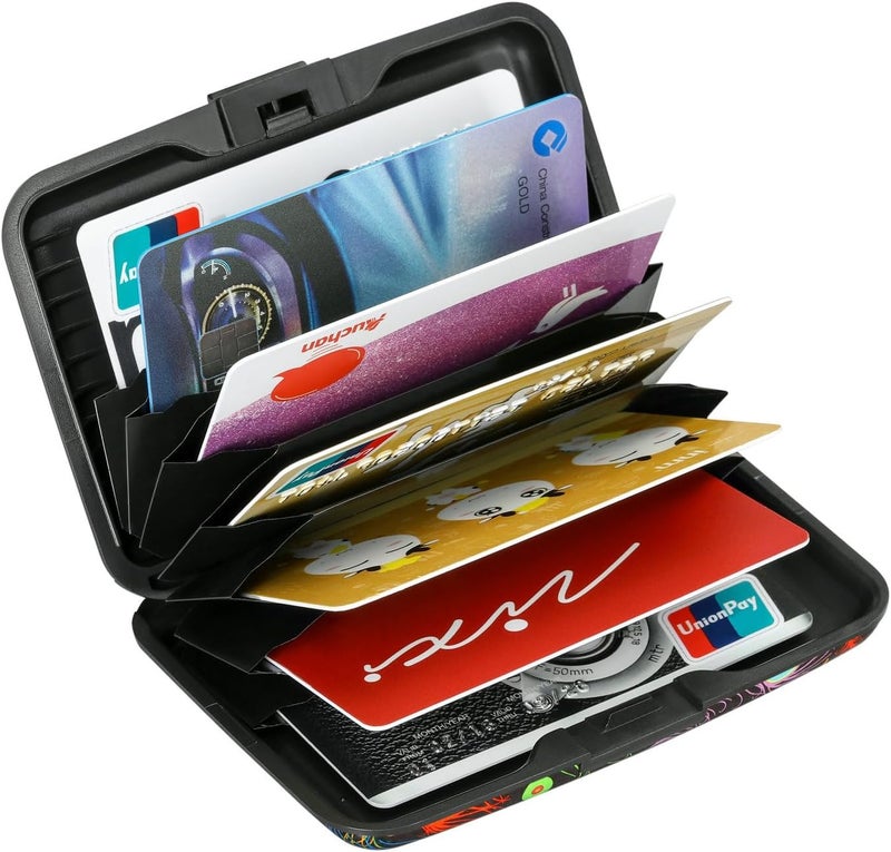ELFISH Mini RFID Aluminum Wallet Credit Cards Holder Business Card Case Metal ID Case for Men Women (Feather) - Image 5