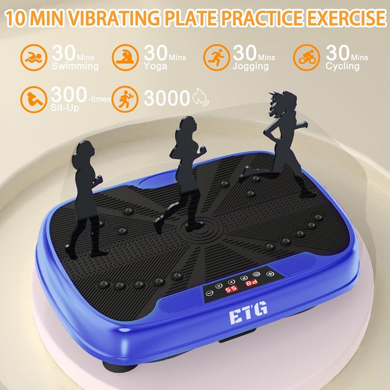 ETG Mini Vibration Plate Exercise Machine Whole Body Workout Vibrate Fitness Platform Lymphatic Drainage Machine for Weight Loss Shaping Toning Wellness Home Gyms Workout - Image 3