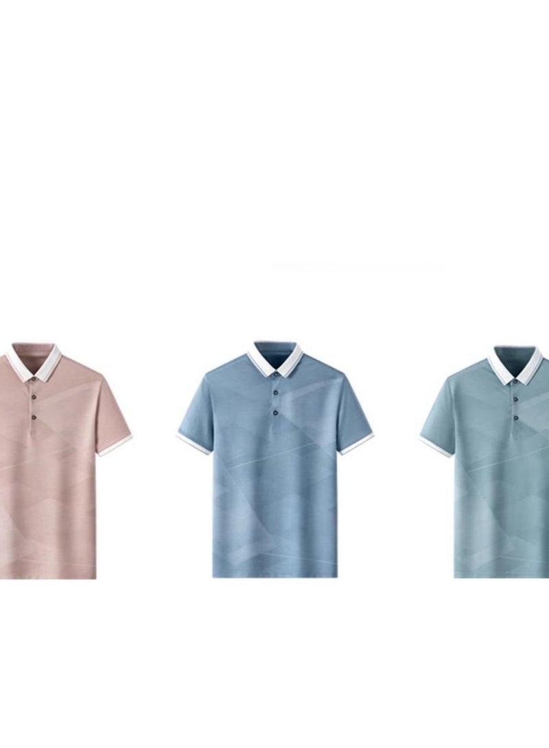 Men's Loose And Breathable Short Sleeved T-Shirt Polo - Image 3