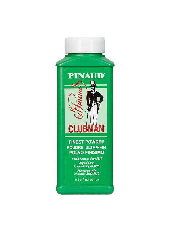 Clubman Pinaud Finest Powder, White, Skin Soothing, 4 oz - Image 1