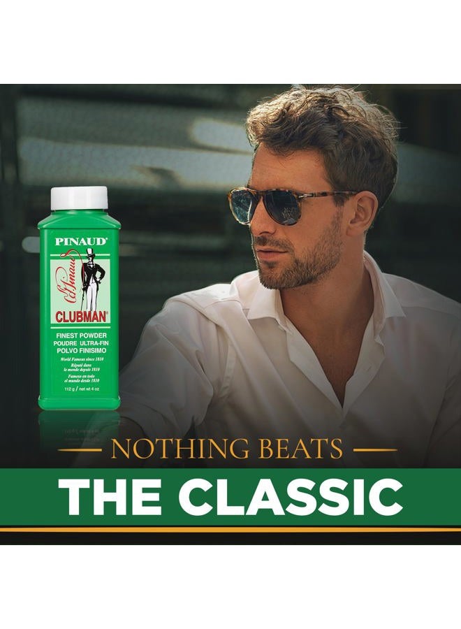 Clubman Pinaud Finest Powder, White, Skin Soothing, 4 oz - Image 2