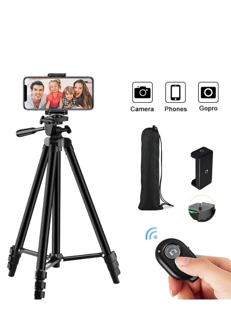 BEILINGDUN 51" Phone Tripod, Tripod for iPhone & Selfie Stick with Remote, Extendable Cell Phone Stand & Camera Tripod, for iPhone/Android/Camera/Projector/DSLR/SLR - Image 1