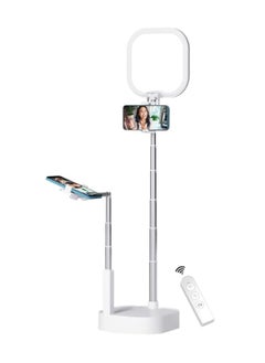Extendable Selfie Stand, 360° Rotation Height & Angle Adjustable Phone Holder with Two Phone Holders