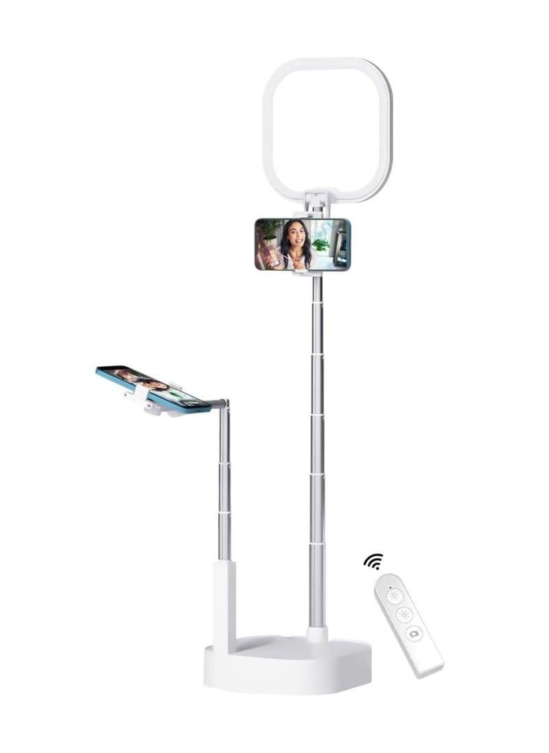 BELLSBERRY - Extendable Selfie Stand, 360° Rotation Height & Angle Adjustable Phone Holder with Two Phone Holders - Image 1