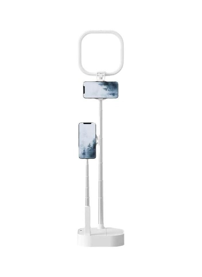 BELLSBERRY - Extendable Selfie Stand, 360° Rotation Height & Angle Adjustable Phone Holder with Two Phone Holders - Image 1