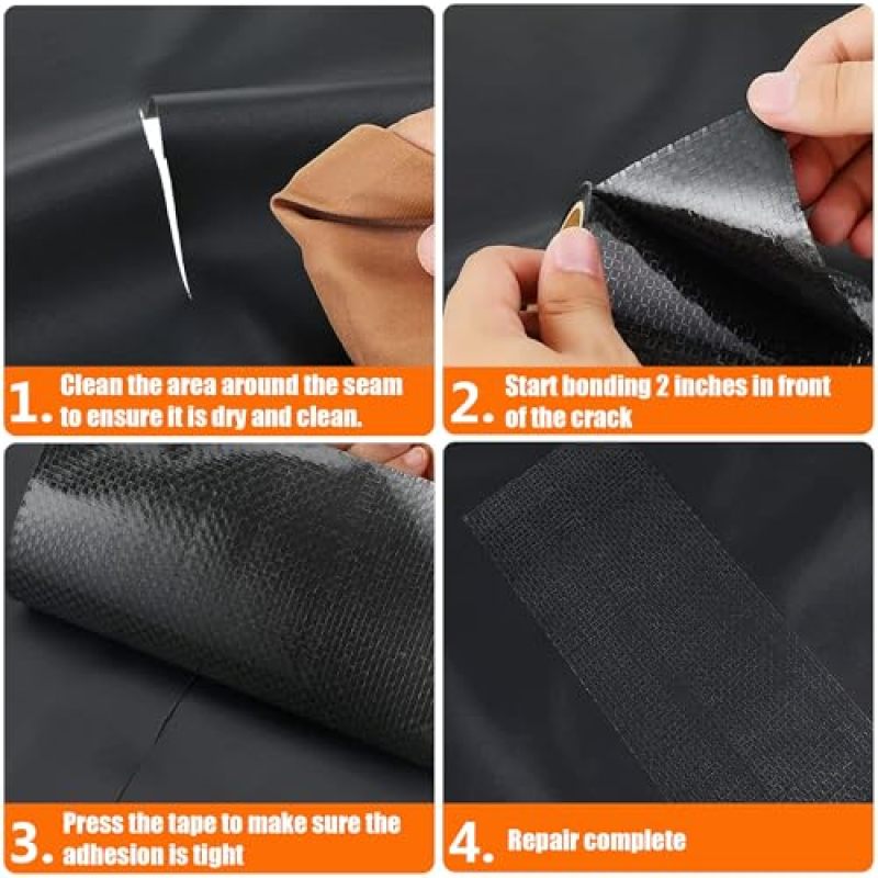 RV Underbelly Repair Tape 8" X 50Ft Black - Waterproof Reinforced Fabric Repair Tape with Strong Adhesive for Motorhome Trailer Camper Bottom Protection - Image 4