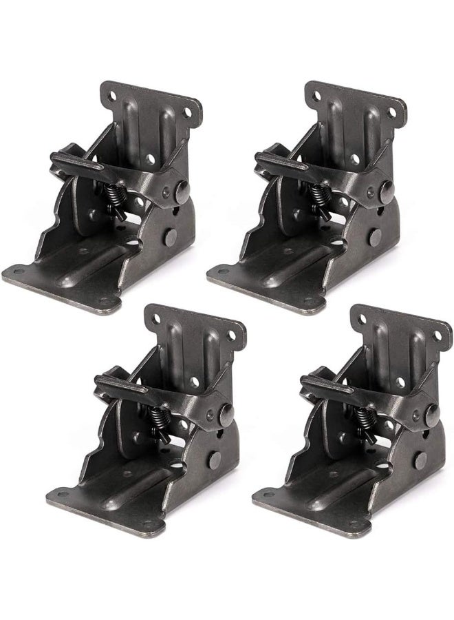 Skelang Foldable Bracket, Self-Lock Hinge Hardware with Screws Lock Extension Support for Table Leg, Bed Leg, Workbench, Pack of 4 - Image 1