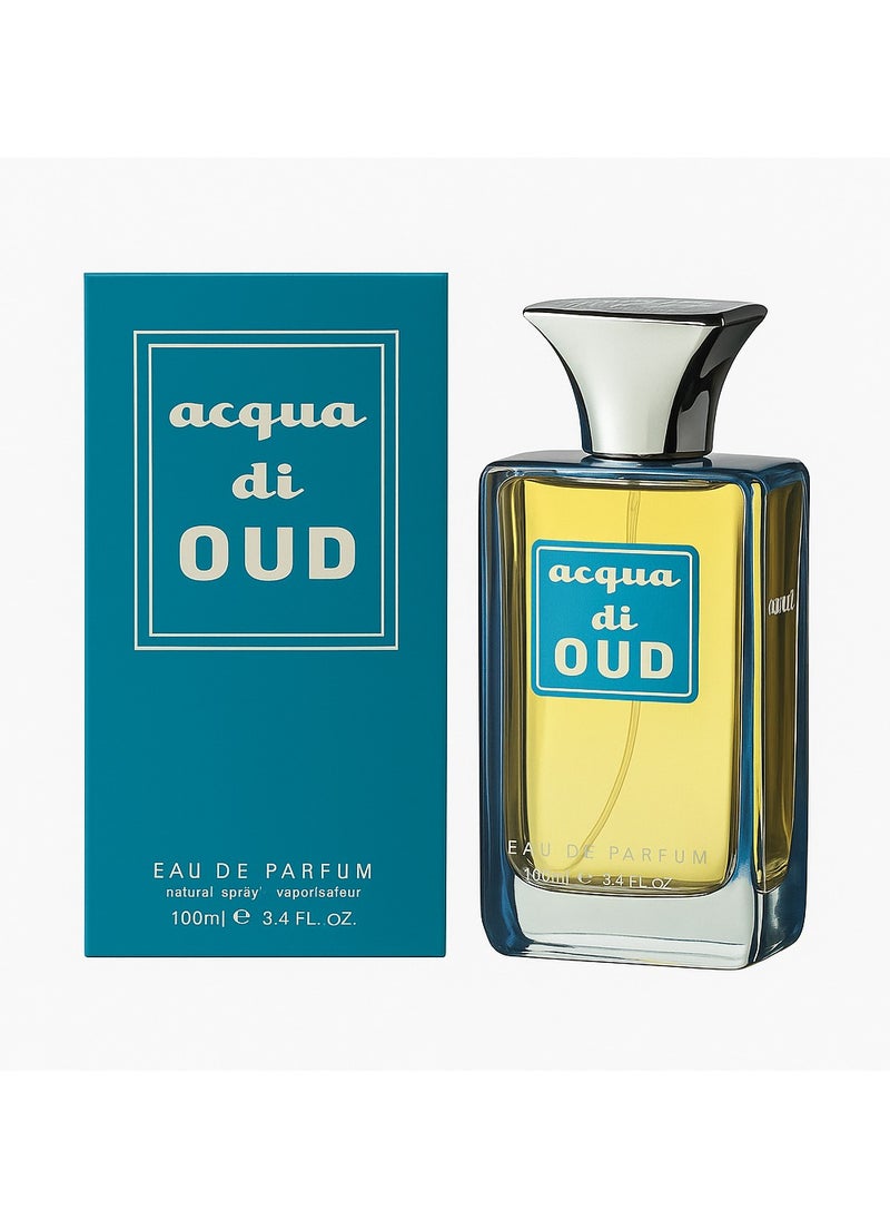 Moin Acqua Di Oud Unisex Perfume 100ml - Oud, Rose, Amber, Patchouli, Woody & Warm Spicy Fragrance for Men and Women - Long Lasting Luxury Scent  - Image 1
