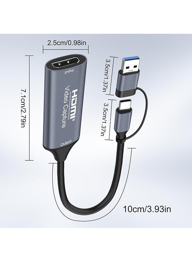 Wffo HDMI Video Capture Card - Supports 4K Input - Equipped with Dual USB-A and Type-C Ports - Compatible with PS5/XBOX, Suitable for Live Streaming, Gaming, Cameras, and Laptops - Image 2