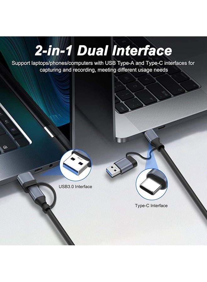 Wffo HDMI Video Capture Card - Supports 4K Input - Equipped with Dual USB-A and Type-C Ports - Compatible with PS5/XBOX, Suitable for Live Streaming, Gaming, Cameras, and Laptops - Image 4