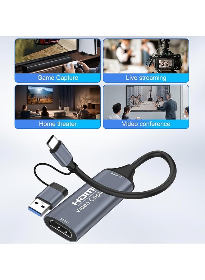Wffo HDMI Video Capture Card - Supports 4K Input - Equipped with Dual USB-A and Type-C Ports - Compatible with PS5/XBOX, Suitable for Live Streaming, Gaming, Cameras, and Laptops - Image 5