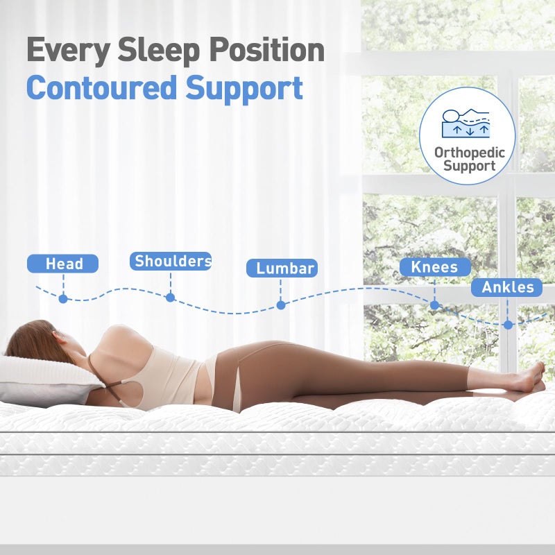VALUXE Dual Layer 3 Inch Memory Foam Mattress Topper Full Size, 2 Inch Cooling Gel Memory Foam Plus 1 Inch Down Alternative PillowTop Mattress Pad Cover with 8-21 Inch Deep Pocket - Image 3