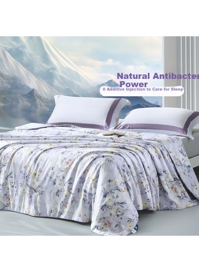 Fuanna Xingqi Garden 100% Mulberry Silk Air Conditioning Quilt Summer Cool Quilt 2kg 152*210cm Purple - Image 1