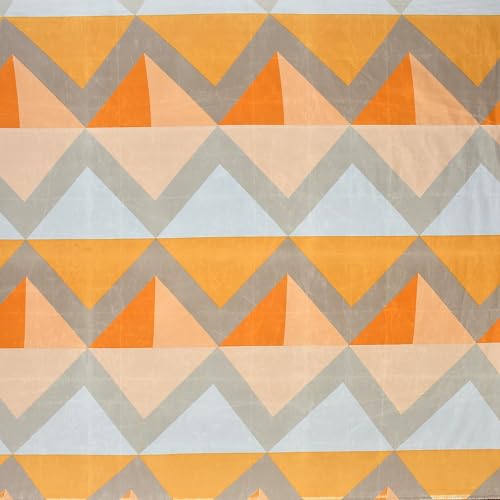 AMEYAA 350 TC Cotton Feel Glace Cotton All Around Elastic Fitted Geometric Bedsheets King Size | Premium Super Soft Fitted Bedsheet King Size for Double Bed | Fits Up to 8 to 10 Inches, 78 x 72 Yellow - Image 3