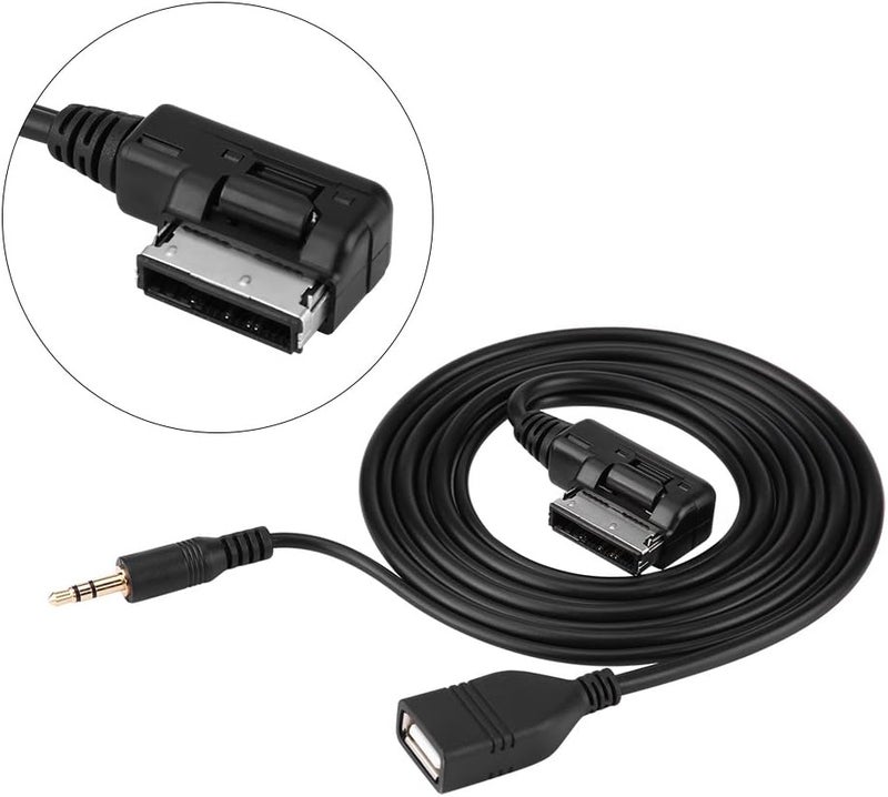 comfrt Wire Music Interface Audio Adaptor, Car Audio MP3 Auxillary Cable Aux-in USB Audio Music Interface Adapter Compatible for Mercedes Benz Mercedes Benz Aux Adapter - Image 2