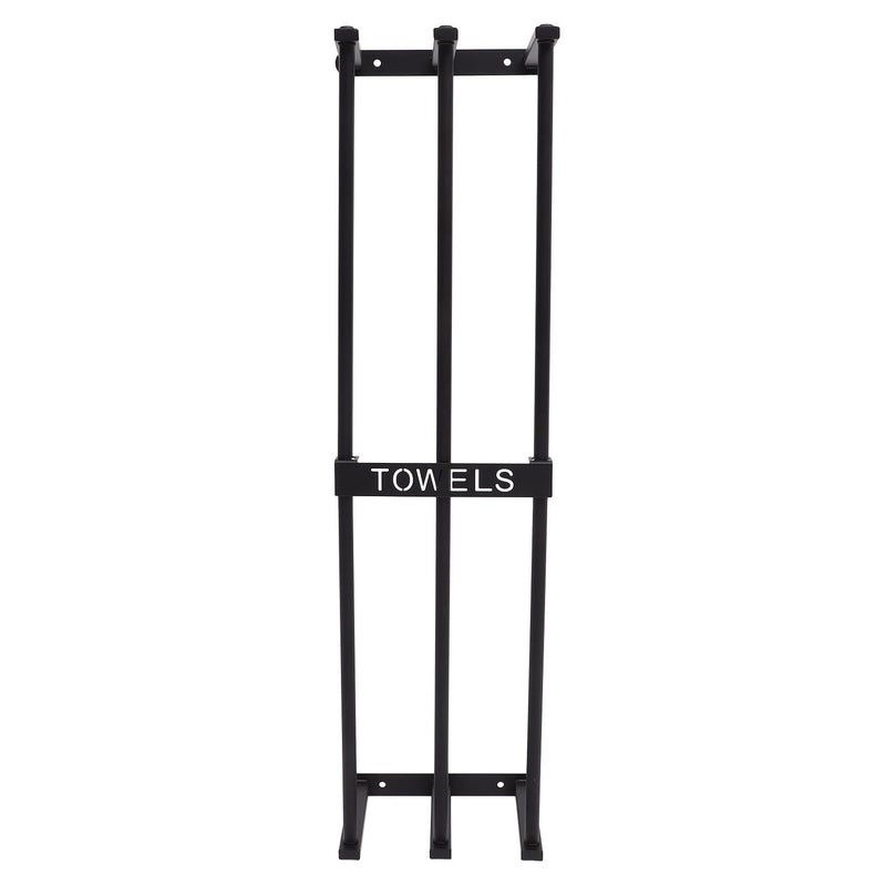 Metal Wall Mounted Towel Rack 20x15x71cm Black Bathroom Storage Shelf - Image 2