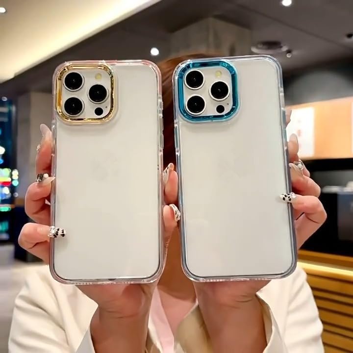 Glitter Bling Anti-Slip Frame Crystal Clear Compatible with iPhone Case (iPhone 14,Silver) - Image 3