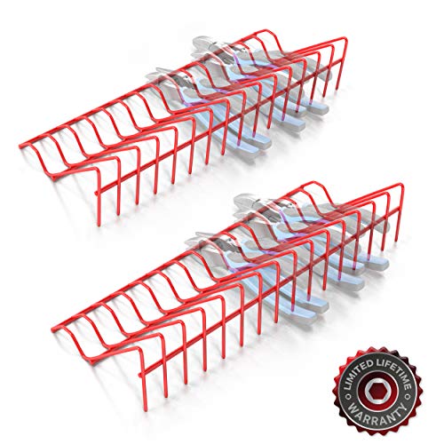 Olsa Tools Plier Organizer Rack - 2pc Set for Tool Box Drawer Storage - Holds 32 Pliers - Red Holder for Pliers Organization - Professional Grade - Part: 100050 - Image 1
