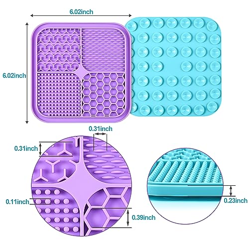 LUKITO 2PCS Licking Mat for Dogs with Suction Cups, Premium Lick Pad for Anxiety Relief, Slow Feeder Dog Bowls, Perfect for Bathing, Grooming and Training - Image 3