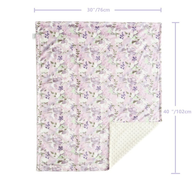 CREVENT Baby Girls Blanket for Crib Stroller Cot Cradle Car, Supper Soft and Pretty - Lavender Grapes 30x40 Inches - Image 5