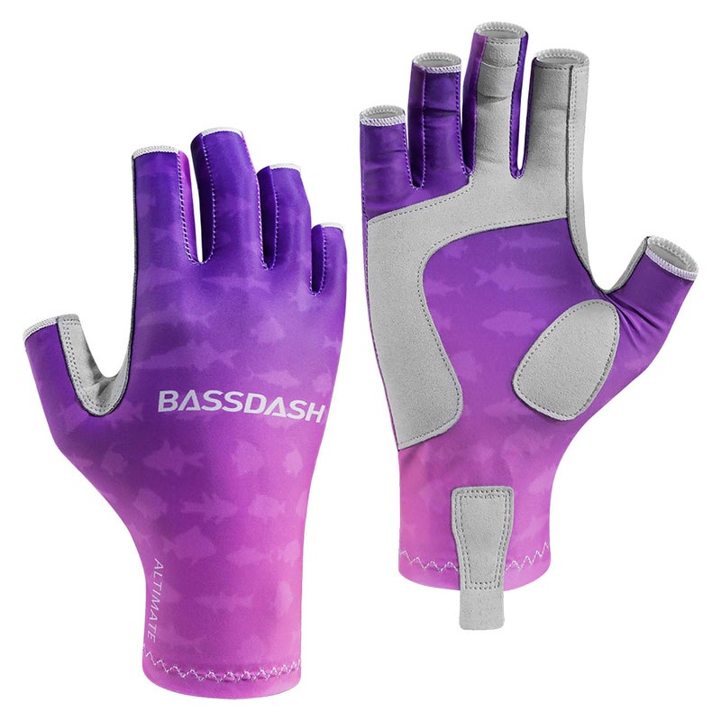 BASSDASH ALTIMATE UPF 50+ Women’s Fishing Gloves UV Sun Protection Fingerless Gloves for Kayaking Paddling Hiking Cycling Driving Shooting Training - Image 1