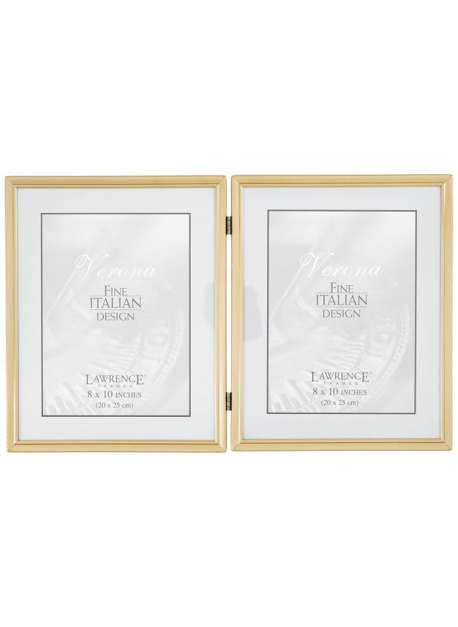 Lawrence Frames Lawrence Frames Bead Border Design, 8x10 Double, Satin Gold  - Image 1