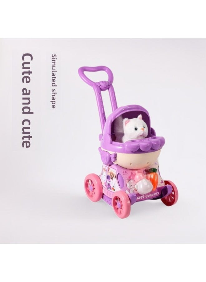 Rokomeng Electric Pet Stroller Cat Dog Rabbit Simulation Walking Pretend Play Children's Toy Plastic Handheld Gift Box-Color:Home Of 885 Cute Pet (Kappi Bala)  - Image 3