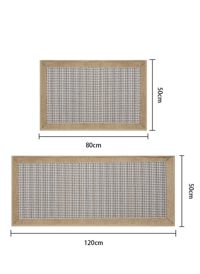 RATSAW 2 Piece Farmhouse Kitchen Rug Set Non-Slip Heavy-Duty Standing Mat Waterproof Comfort Floor Runner  - Image 2