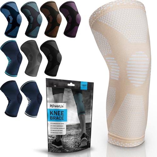 POWERLIX Leg Sleeve - Best Knee Brace for Leg Pain for Men & Women Knee Support for Running, Basketball, Volleyball, Weightlifting, Gym, Workout, Sports Please Check Sizing Chart - Image 1